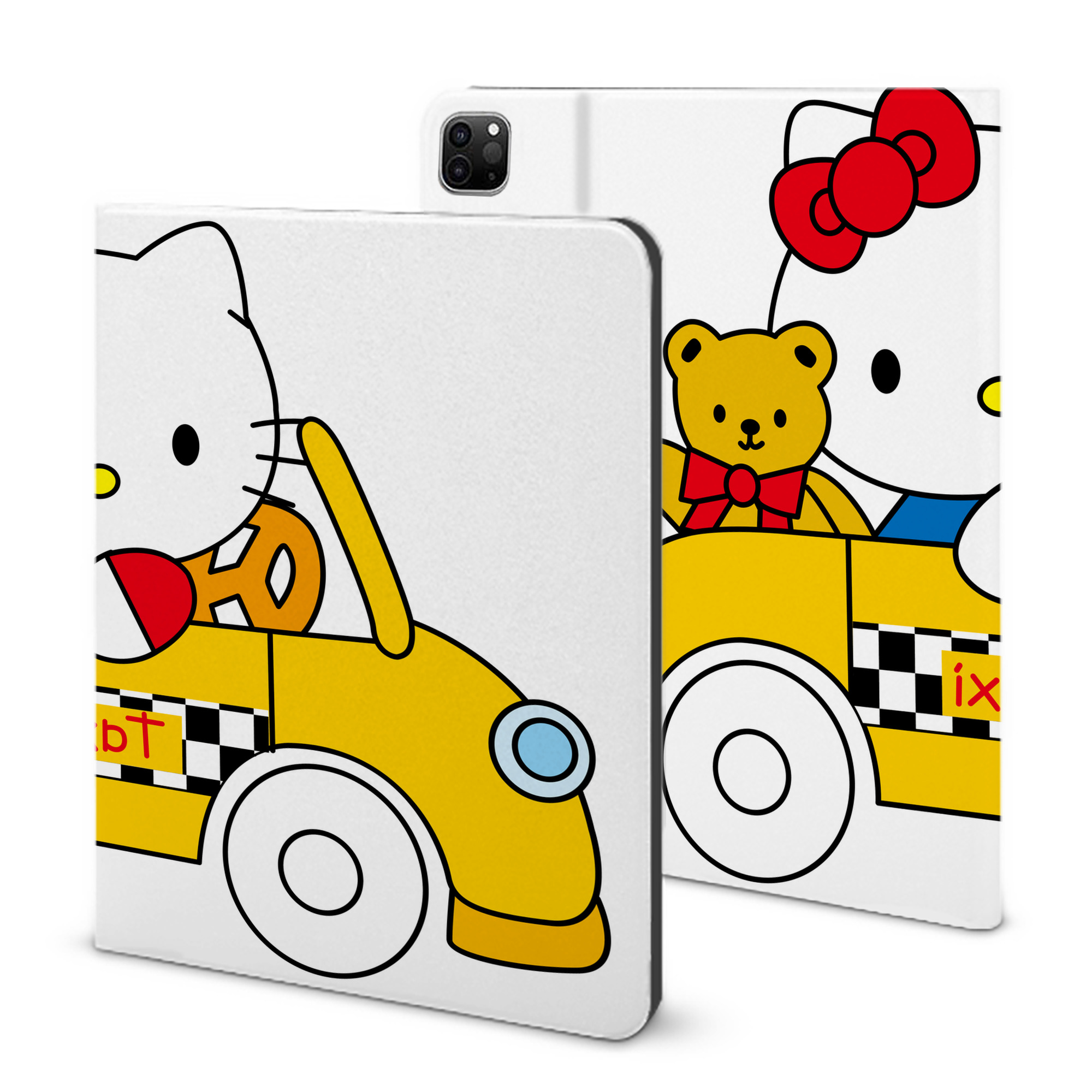 （画像用） Hello Kitty ハローキティ IPad ケース ブック型 PUレザー TPU 耐衝撃 軽量 薄型 ペン収納なし 全面保護 IPad 各モデル対応